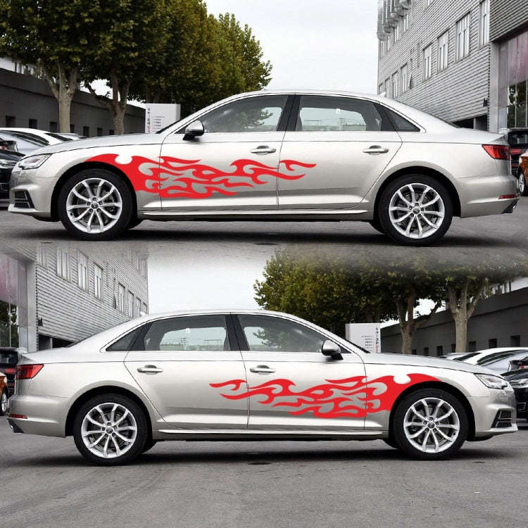 2 PCS/Set D-969 Flame Pattern Car Modified Decorative Sticker(Red)