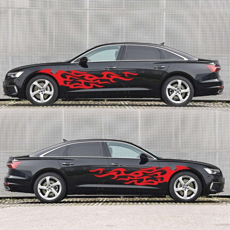 2 PCS/Set D-969 Flame Pattern Car Modified Decorative Sticker(Red)
