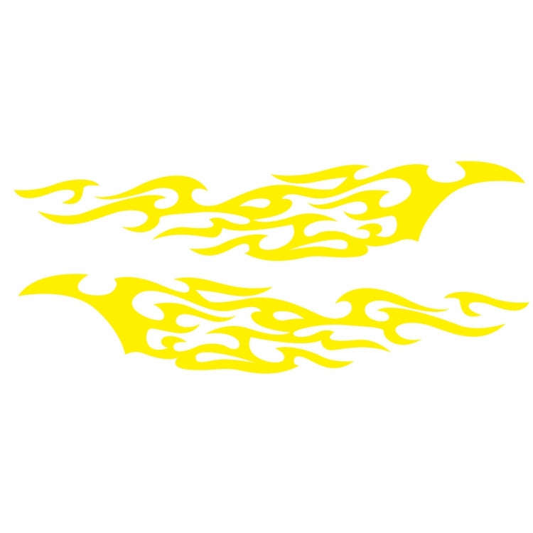 2 PCS/Set D-969 Flame Pattern Car Modified Decorative Sticker(Yellow)