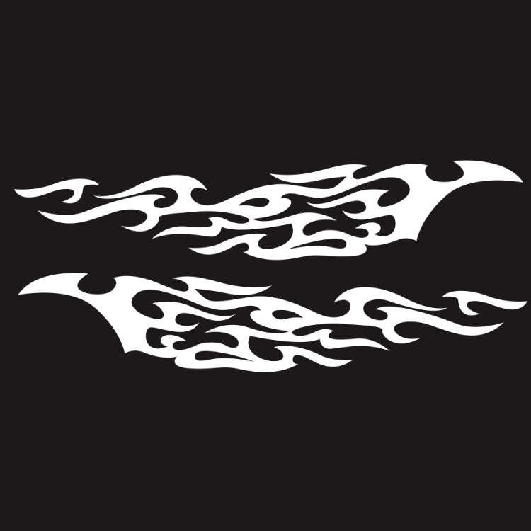 2 PCS/Set D-969 Flame Pattern Car Modified Decorative Sticker(White)