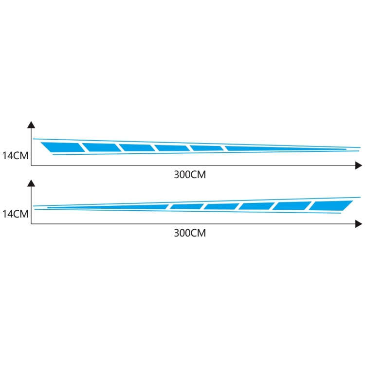 2 PCS/Set D-970 Checkered Flag Pattern Car Modified Decorative Sticker(Blue)