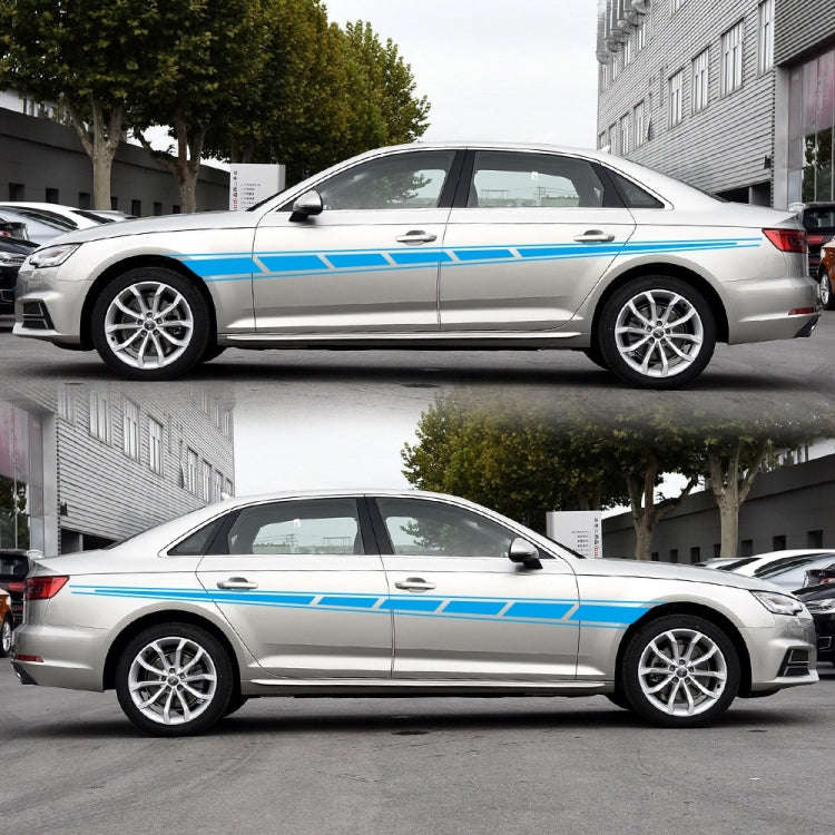 2 PCS/Set D-970 Checkered Flag Pattern Car Modified Decorative Sticker(Blue)