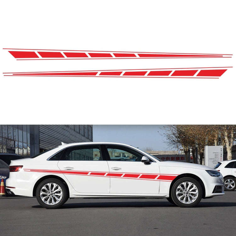 2 PCS/Set D-970 Checkered Flag Pattern Car Modified Decorative Sticker(Red)