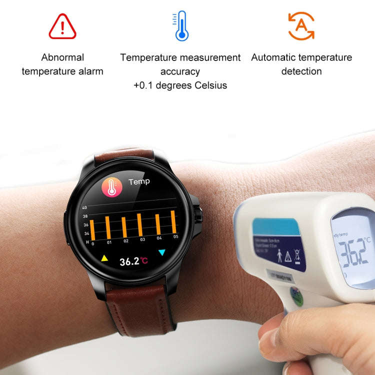E89 1.32 Inch Screen Leather Strap Smart Health Watch Supports ECG Function, AI Medical Diagnosis...