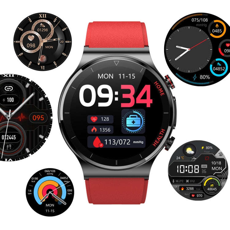 E300 1.32 Inch Screen TPU Watch Strap Smart Health Watch Supports Body Temperature Monitoring, EC...