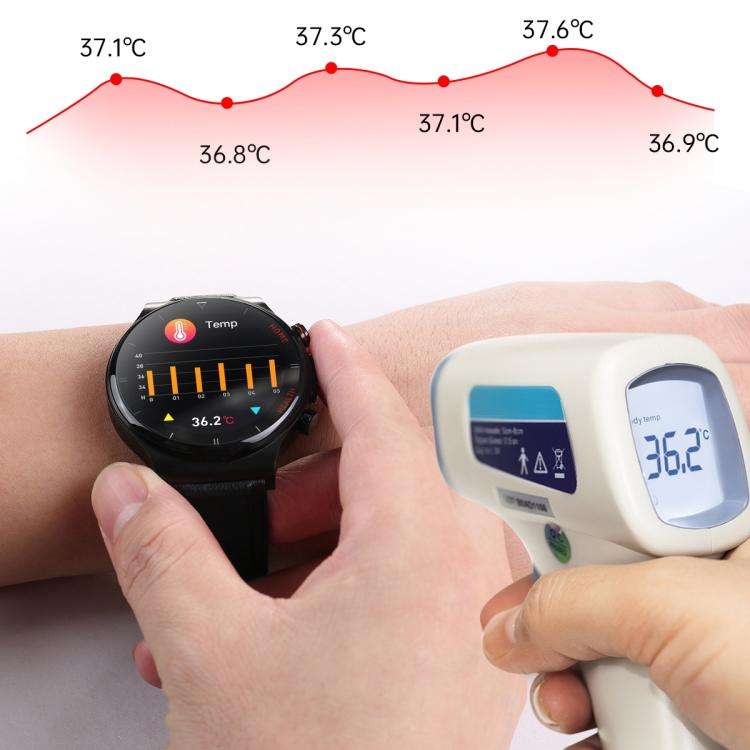 E300 1.32 Inch Screen Leather Watch Strap Smart Health Watch Supports Body Temperature Monitoring...