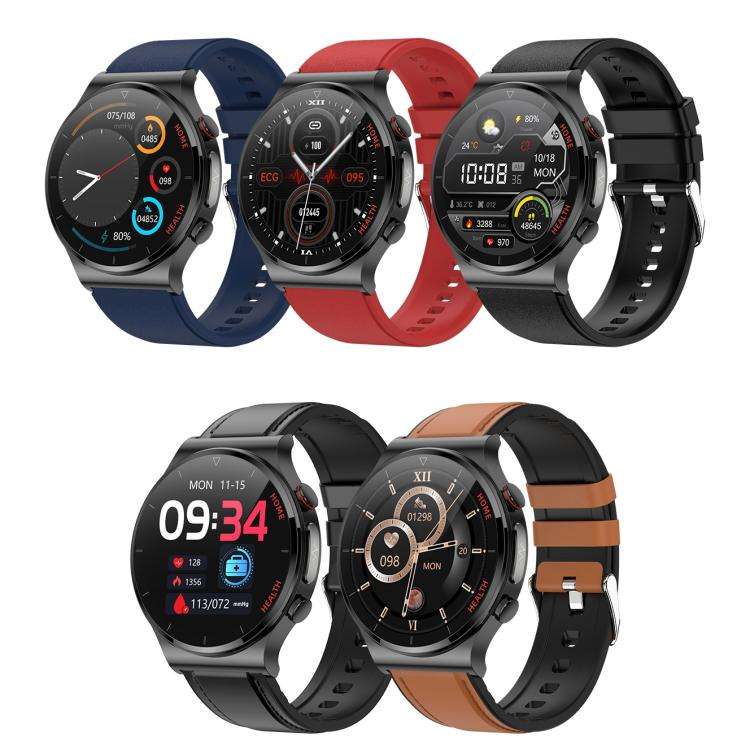 E300 1.32 Inch Screen Leather Watch Strap Smart Health Watch Supports Body Temperature Monitoring...