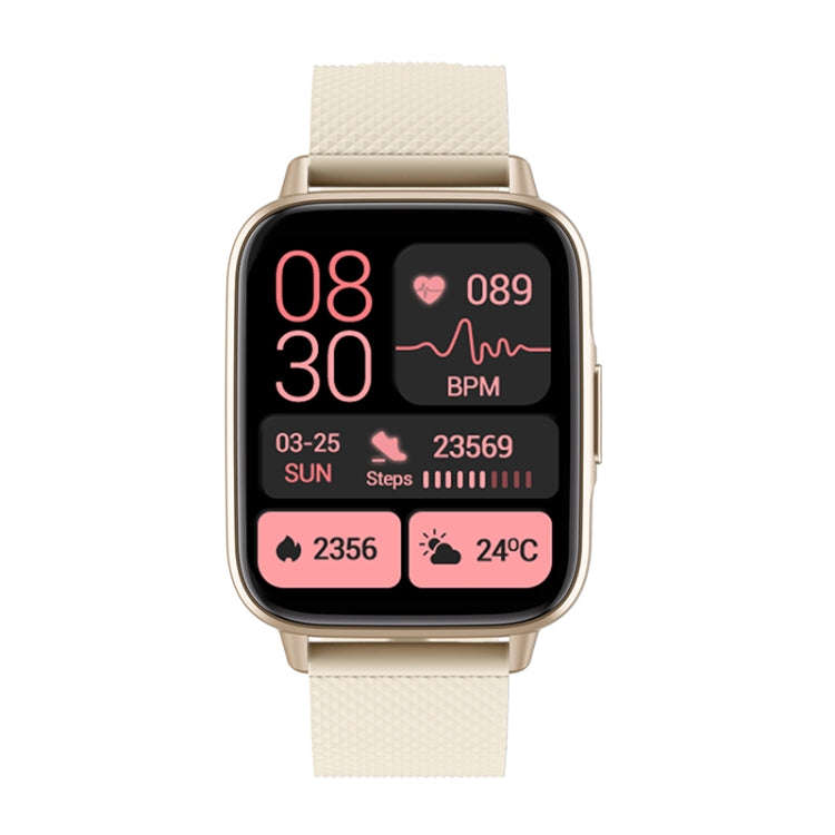 FW02 1.7 Inch Square Screen Silicone Strap Smart Health Watch Supports Heart Rate, Blood Oxygen M...