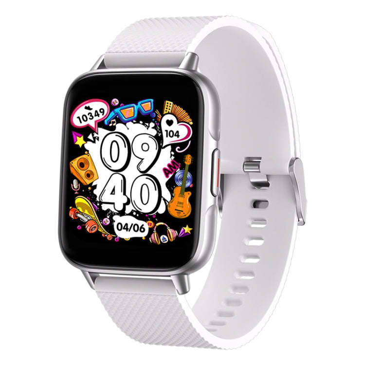 FW02 1.7 Inch Square Screen Silicone Strap Smart Health Watch Supports Heart Rate, Blood Oxygen M...