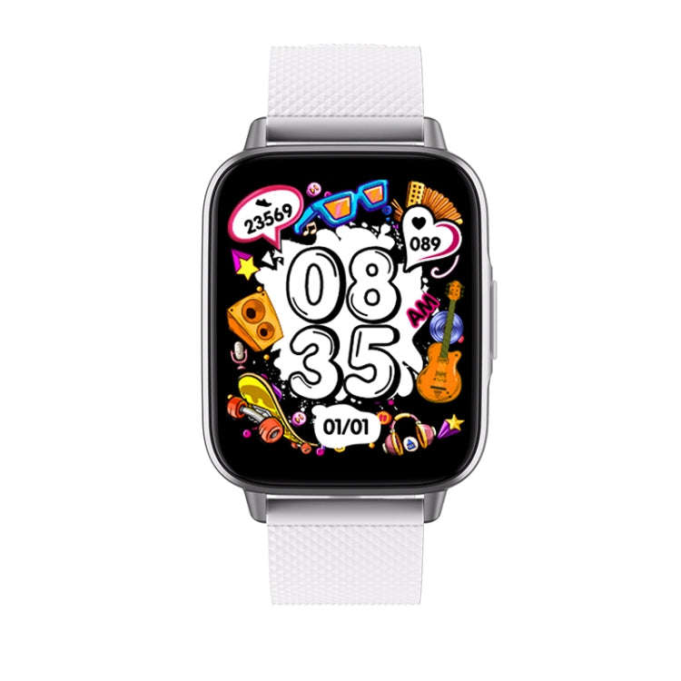 FW02 1.7 Inch Square Screen Silicone Strap Smart Health Watch Supports Heart Rate, Blood Oxygen M...