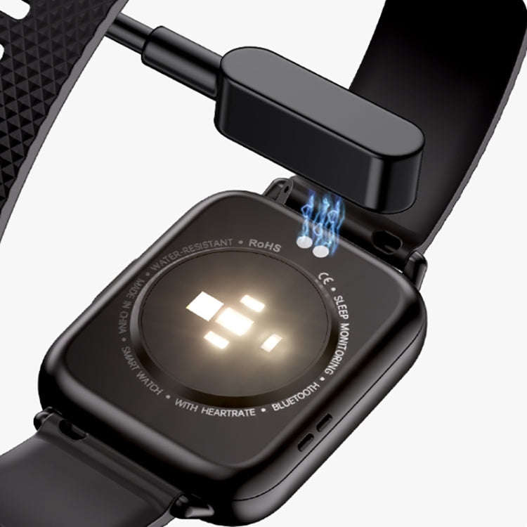FW02 1.7 Inch Square Screen Silicone Strap Smart Health Watch Supports Heart Rate, Blood Oxygen M...