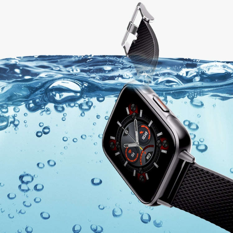 FW02 1.7 Inch Square Screen Silicone Strap Smart Health Watch Supports Heart Rate, Blood Oxygen M...