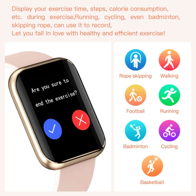 GX08 1.69 Inch Square Screen Smart Watch Supports Heart Rate Detection, Blood Pressure Detection,...
