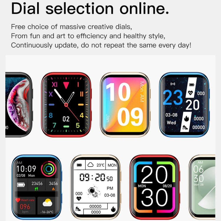GX08 1.69 Inch Square Screen Smart Watch Supports Heart Rate Detection, Blood Pressure Detection,...