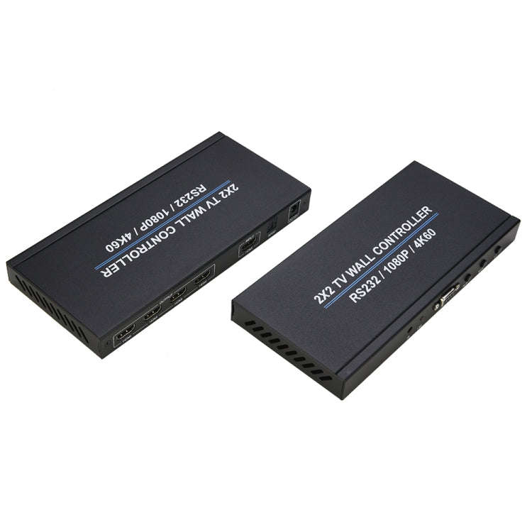 BT100 4K 60Hz 1080P 2 x 2 TV Wall Controller, Plug Type:US Plug(Black)