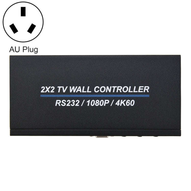 BT100 4K 60Hz 1080P 2 x 2 TV Wall Controller, Plug Type:AU Plug(Black)