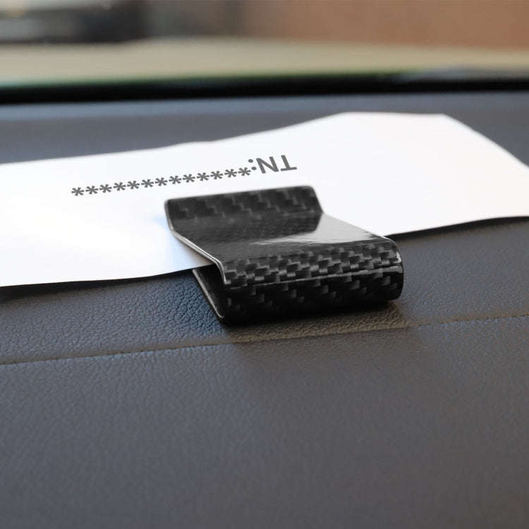 Car Carbon Fiber Card Holder Wallet Credit Card Clip(Polished)