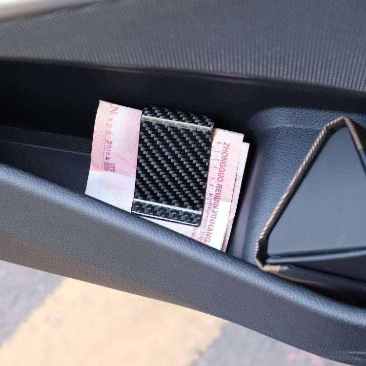 Car Carbon Fiber Card Holder Wallet Credit Card Clip(Matte)