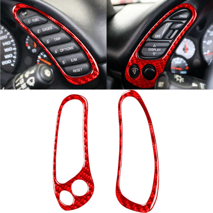 2 in 1 Car Carbon Fiber Sides Speedometer Sticker for Chevrolet Corvette C5 1998-2004, Left Drive...
