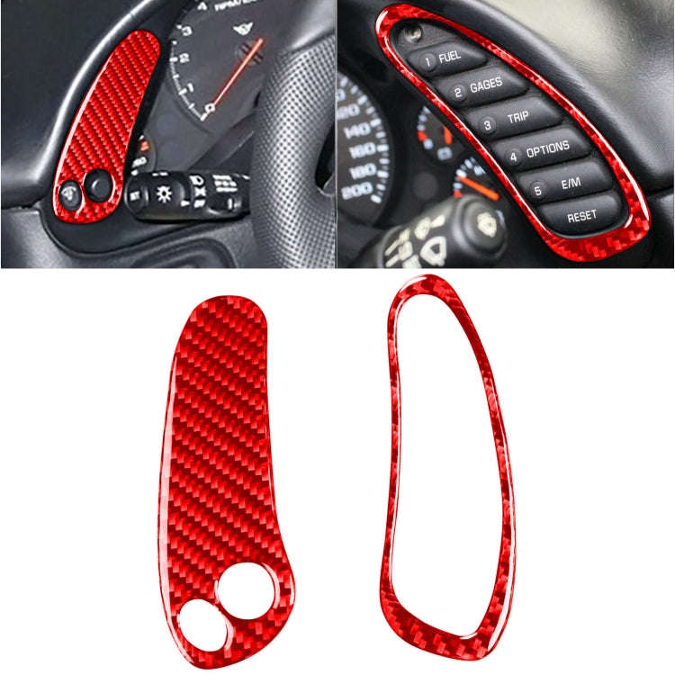 2 in 1 Car Carbon Fiber Sides Speedometer Sticker for Chevrolet Corvette C5 1998-2004, Left Drive...