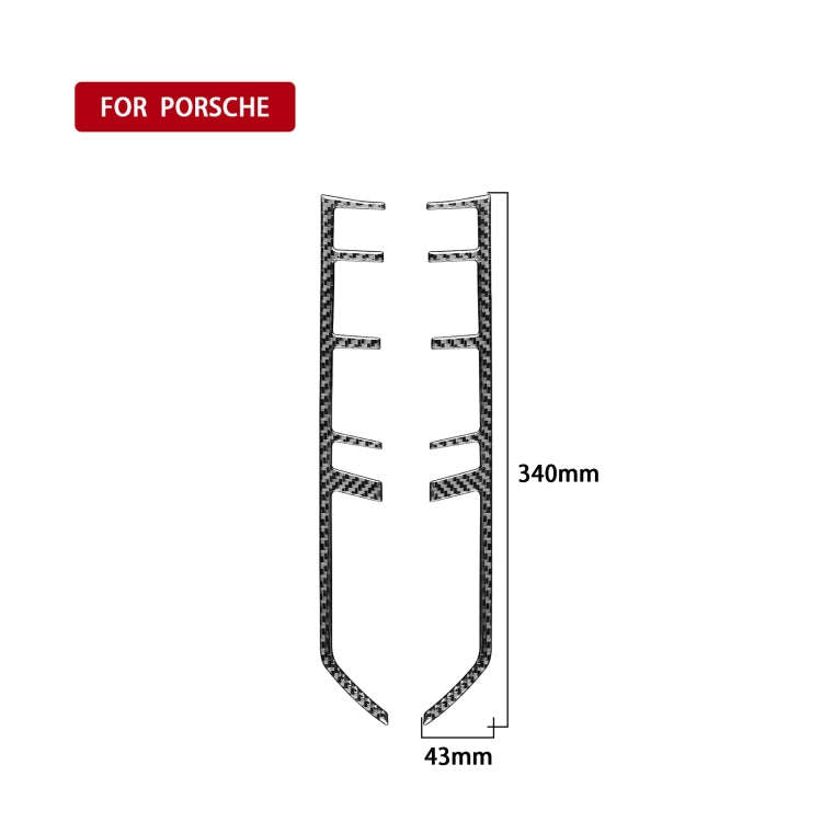 Car Carbon Fiber Central Control Button Frame Decorative Sticker for Porsche Panamera 2010-2016, ...