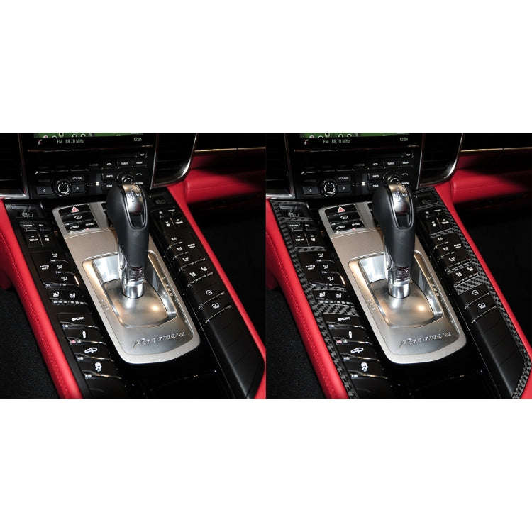 Car Carbon Fiber Central Control Button Frame Decorative Sticker for Porsche Panamera 2010-2016, ...