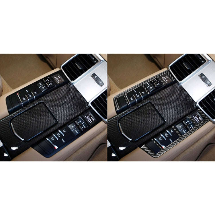 Car Carbon Fiber Rear Row Button Frame Decorative Sticker for Porsche Panamera 2010-2016, Left an...