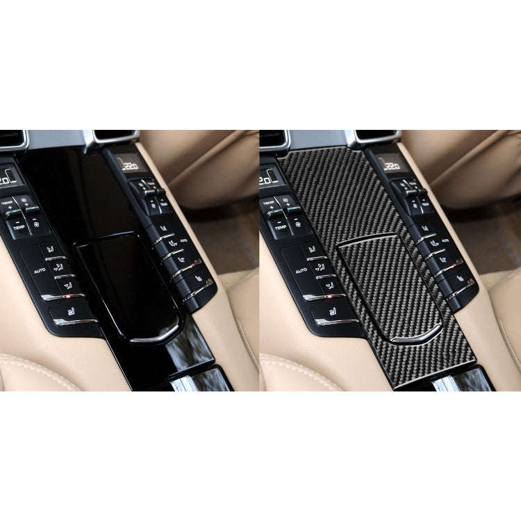 Car Carbon Fiber Rear Seat Multimedia Panel Decorative Sticker for Porsche Panamera 2010-2016, Le...