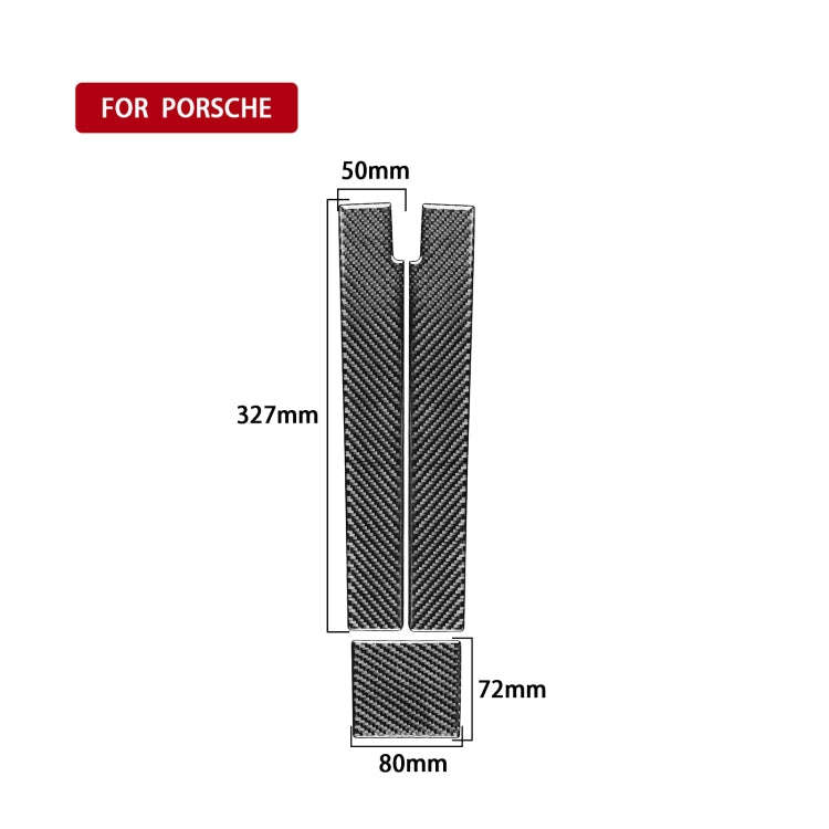 Car Carbon Fiber Rear Armrest Box Panel Decorative Sticker for Porsche Panamera 2010-2016, Left a...