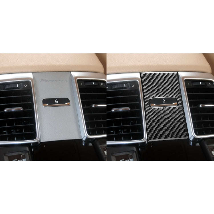 Car Carbon Fiber Rear Seat Adjustment Panel Decorative Sticker for Porsche Panamera 2010-2016, Le...