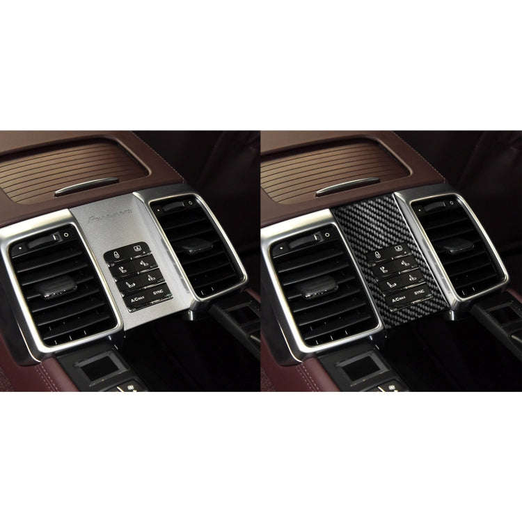 Car Carbon Fiber Rear Seat Adjustment Panel Decorative Sticker for Porsche Panamera 2010-2016, Le...