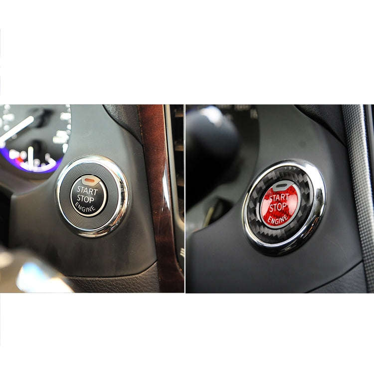 Car Carbon Fiber One-button Start Decorative Sticker for Infiniti Q50 2014-2020 / Q60 / QX60(Blac...
