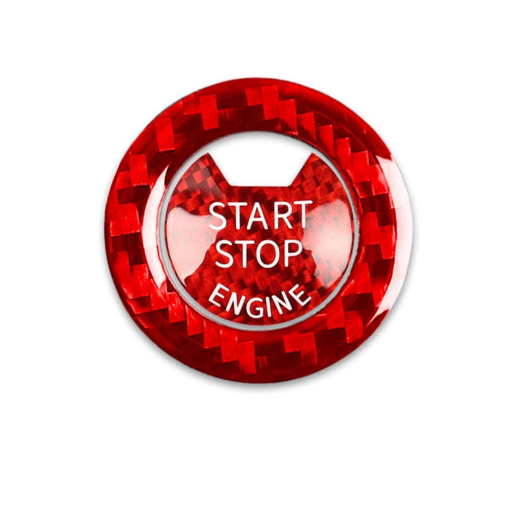 Car Carbon Fiber One-button Start Decorative Sticker for Infiniti Q50 2014-2020 / Q60 / QX60(Red)