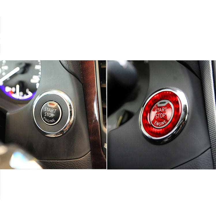 Car Carbon Fiber One-button Start Decorative Sticker for Infiniti Q50 2014-2020 / Q60 / QX60(Red)