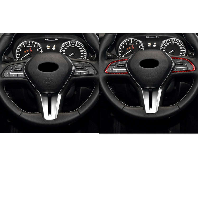 Car Carbon Fiber Steering Wheel Buttons Decorative Sticker for Infiniti Q50 2014-2020 / Q60 / QX6...