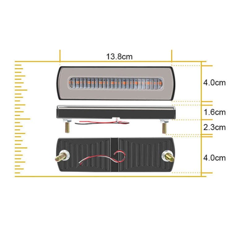 2 PCS Truck modified 40LED Two-color Running Water Turn Signal Light(Red Yellow)