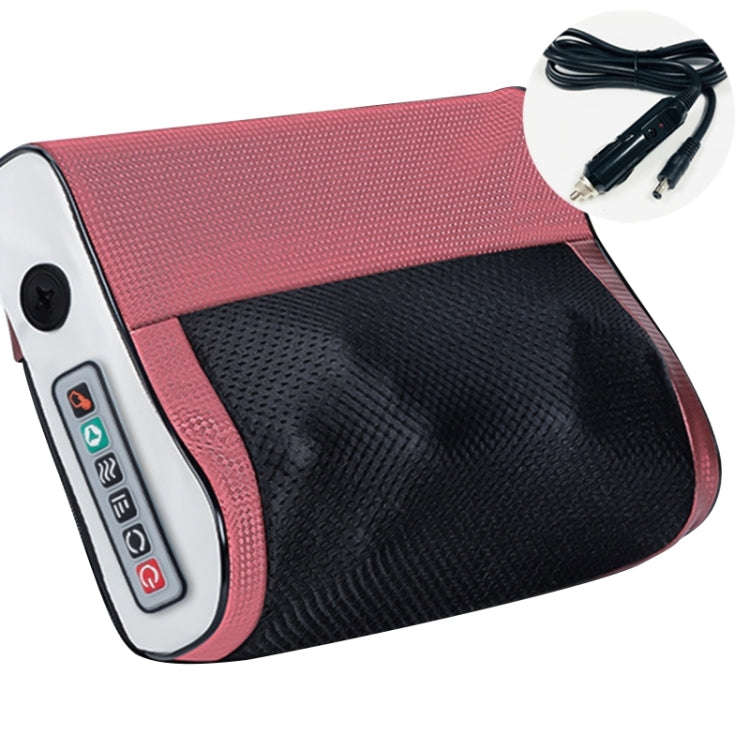 Multifunctional Hot Compress Neck Massager Car Cervical Spine Massage Pillow(Red Six Keys)