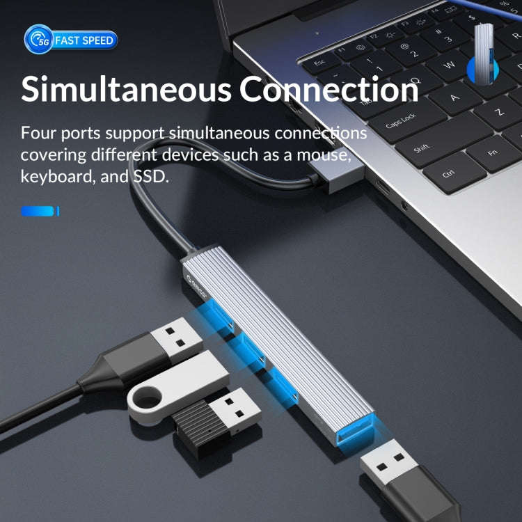 ORICO AH-A12F USB 3.0x1 + USB 2.0x2 + TF Card to USB 3.0 HUB Adapter(Space Gray)