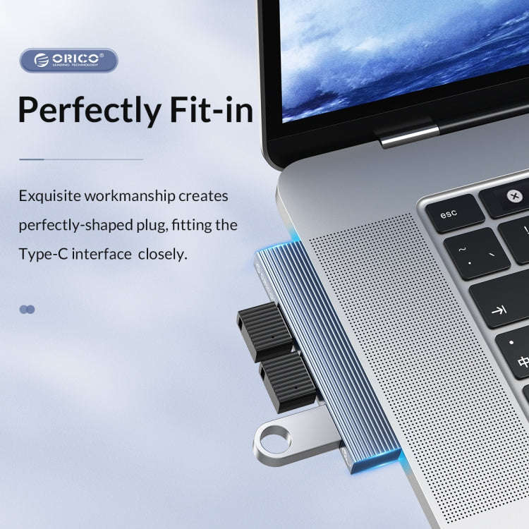 ORICO AH-W13 USB 3.1x1 + USB 2.0x2 to USB-C/Type-C Transmission + Charging Docking Station(Grey)