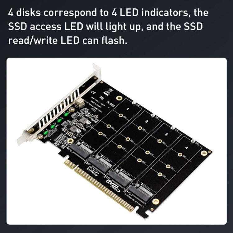 PH44 NVME 4 Disk Array Card PCI-E Signal Split Array Card