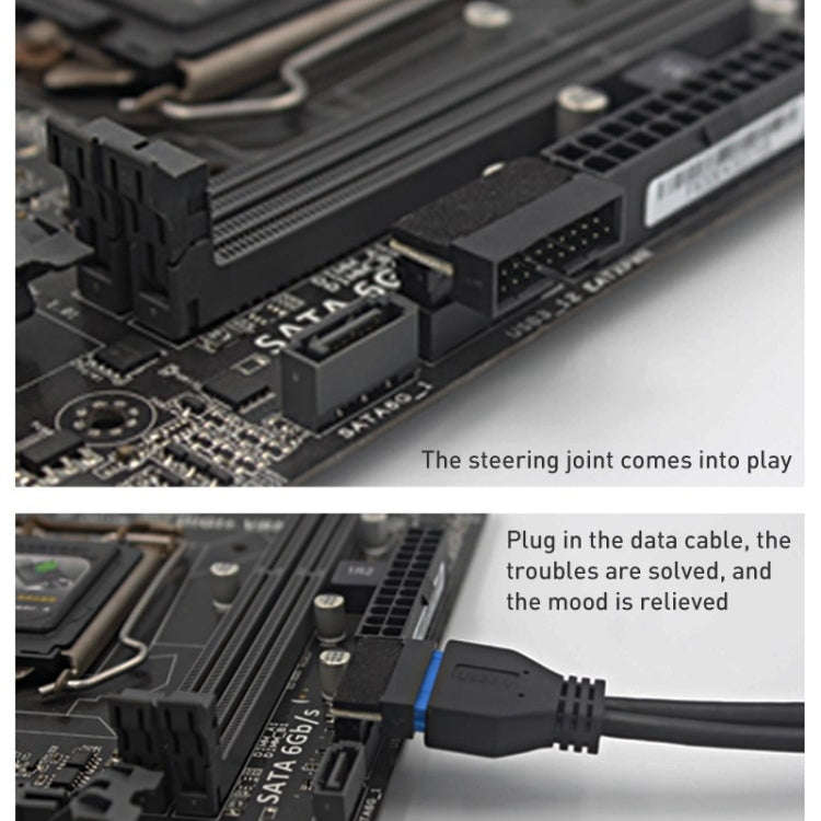 10 PCS 3.0 19P 20P Motherboard Male To Female Extension Adapter, Model: PH19A(Black Blue)