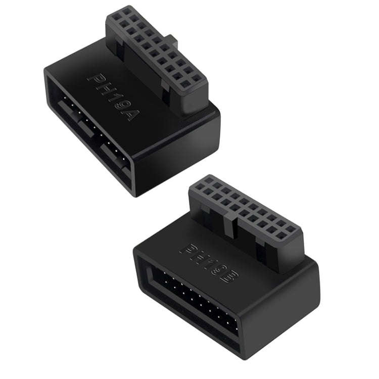10 PCS 3.0 19P 20P 90 Degree Motherboard Male To Female Extension Adapter, Model: PH19B