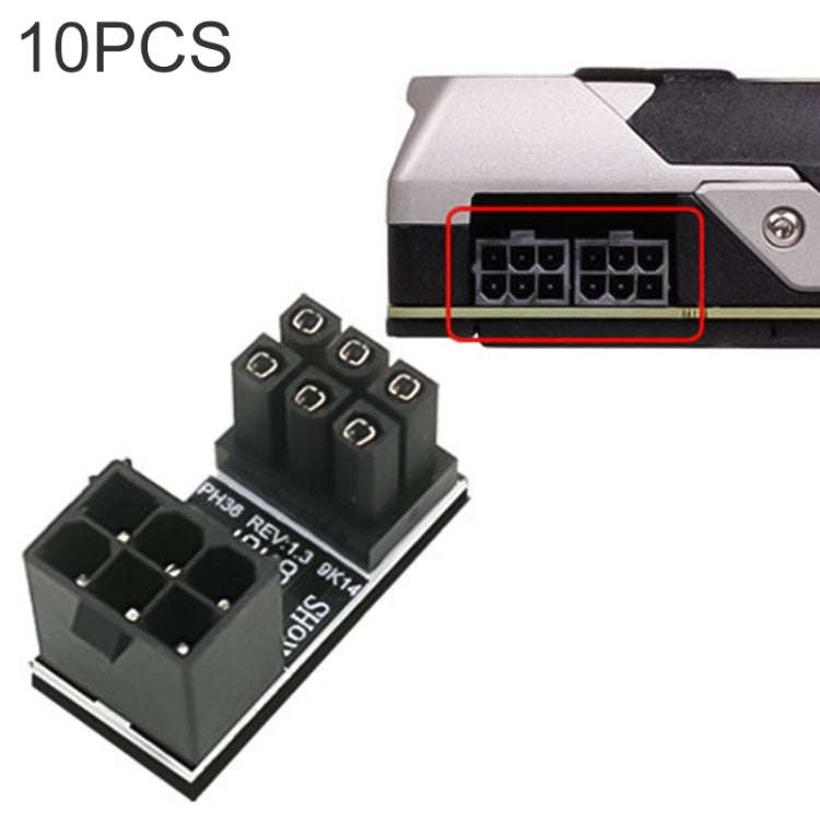 10 PCS ATX 8Pin Female to 8Pin Male 180 Degree Angled Adapter , Model: PH36A