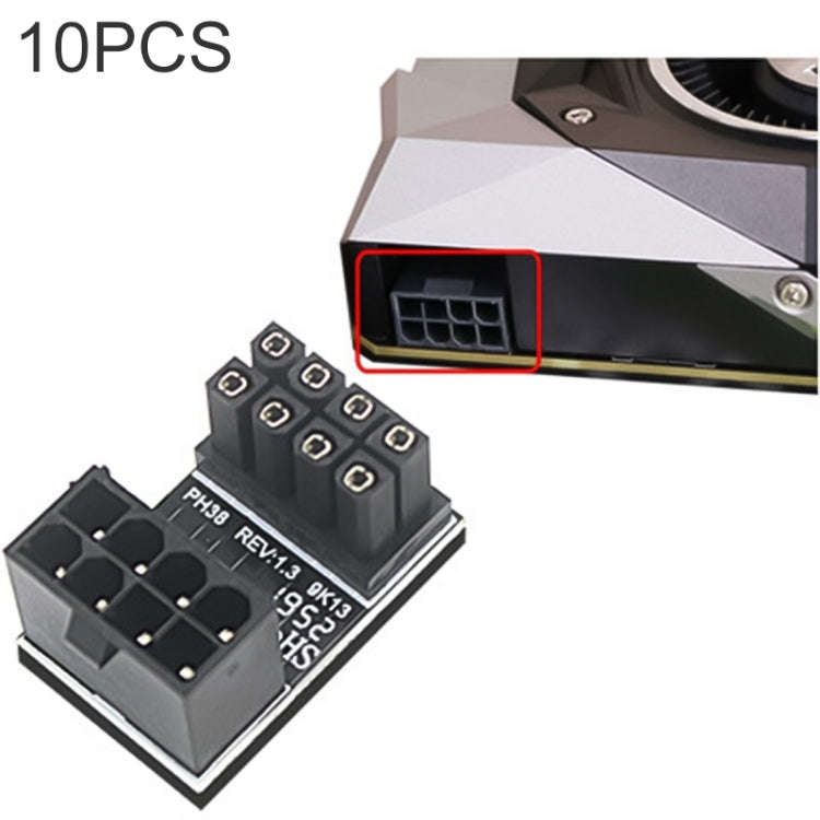 10 PCS ATX 8Pin Female to 8Pin Male 180 Degree Angled Adapter , Model: PH38A