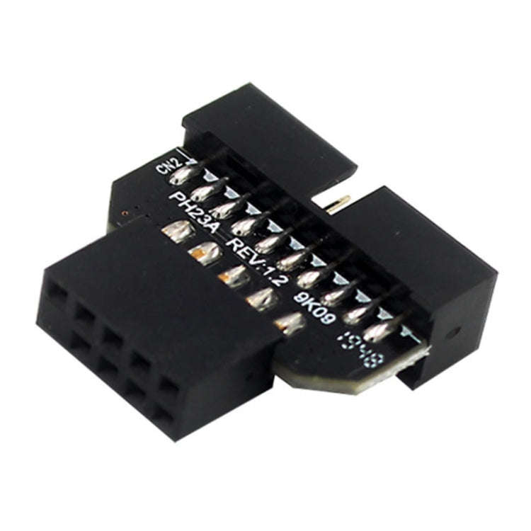 10 PCS Motherboard USB 2.0 9Pin to USB 3.0 19Pin Plug-in Connector Adapter, Model:PH23A