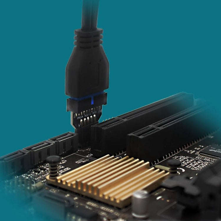 10 PCS Motherboard USB 2.0 9Pin to USB 3.0 19Pin Plug-in Connector Adapter, Model:PH23A