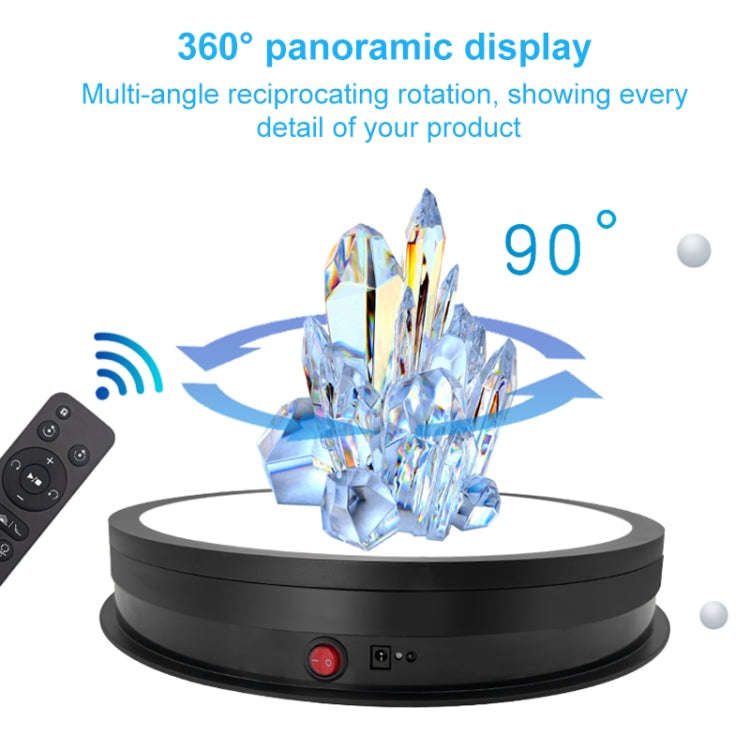 42cm LED Light Electric Rotating Display Stand Turntable, Power Plug:UK Plug(White)