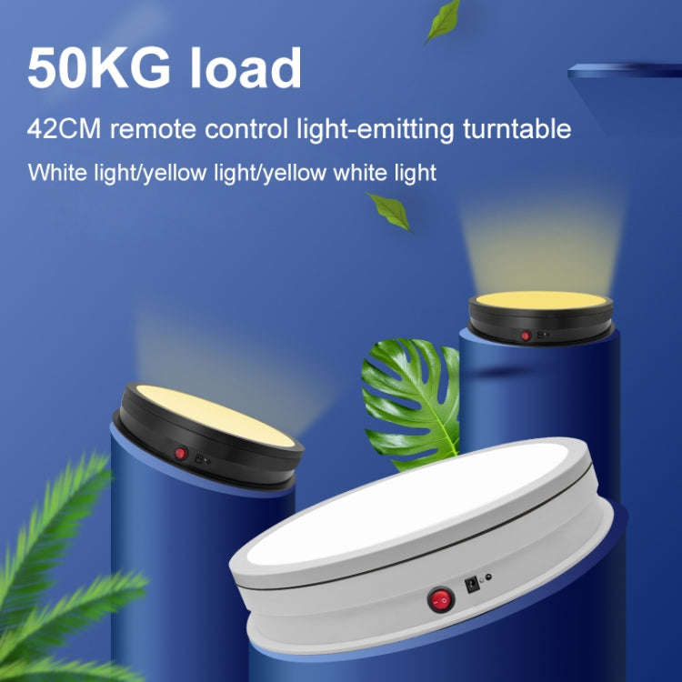 42cm LED Light Electric Rotating Display Stand Turntable, Power Plug:UK Plug(White)