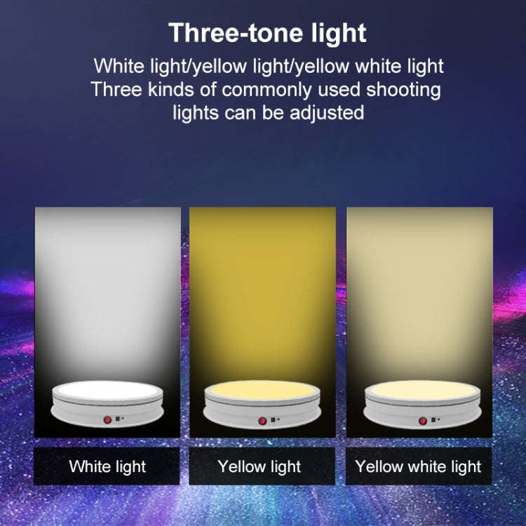 42cm LED Light Electric Rotating Display Stand Turntable, Power Plug:UK Plug(White)