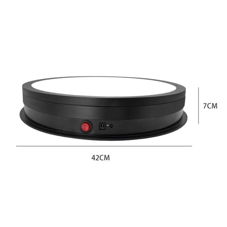 42cm LED Light Electric Rotating Display Stand Turntable, Power Plug:AU Plug(Black)